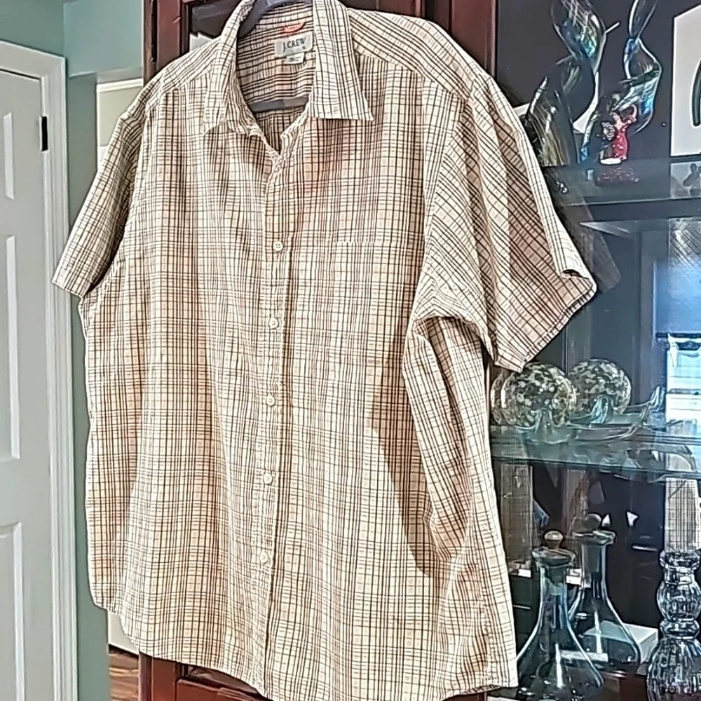 J. Crew classic short sleeves checkered shirt xl